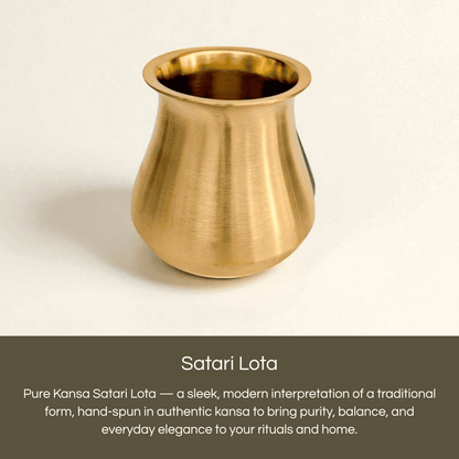 Satari Kansa Lota 485ml in a sleek design, hand-spun for balance and elegance in rituals and home decor