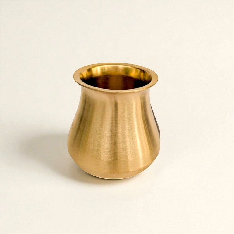 Satari Kansa Lota 485ml by Kansyam with a polished brass finish for traditional use