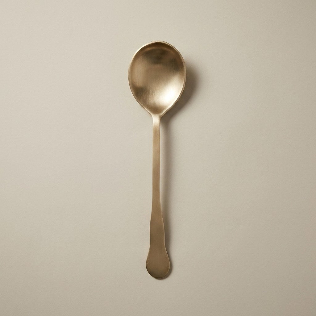 Pure Kansa Straight Serving Spoon, Large, Matte Finished
