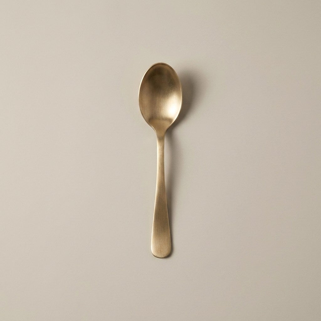 Pure Kansa Straight Serving Spoon, Small, Matte Finished