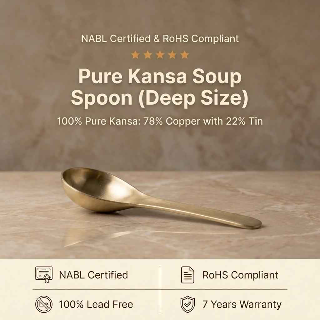 Pure Kansa Deep Soup Spoon, Matte Finished