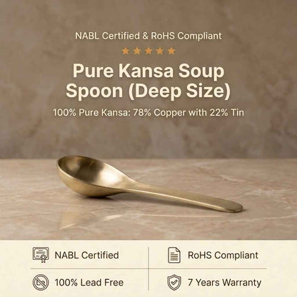 Pure Kansa Deep Soup Spoon, Matte Finished