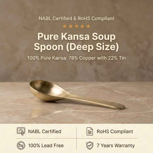 Pure Kansa Deep Soup Spoon, Matte Finished