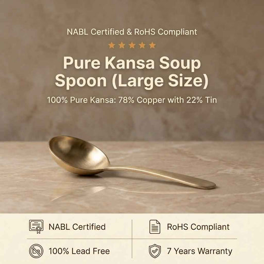 Pure Kansa Large Soup Spoon, Matte Finished
