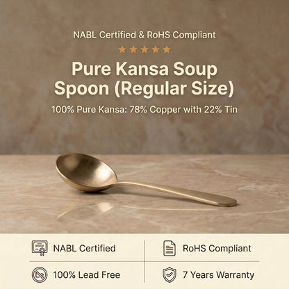Pure Kansa Regular Size Soup Spoon, Matte Finished