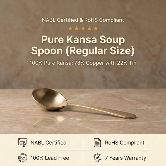 Pure Kansa Regular Size Soup Spoon, Matte Finished