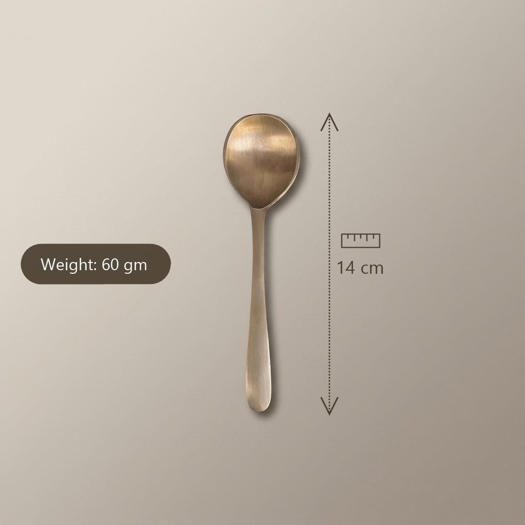 Pure Kansa Regular Size Soup Spoon, Matte Finished