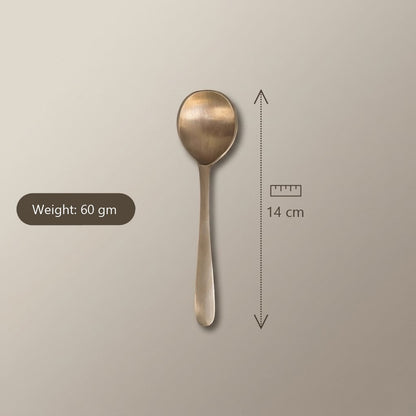 Pure Kansa Regular Size Soup Spoon, Matte Finished