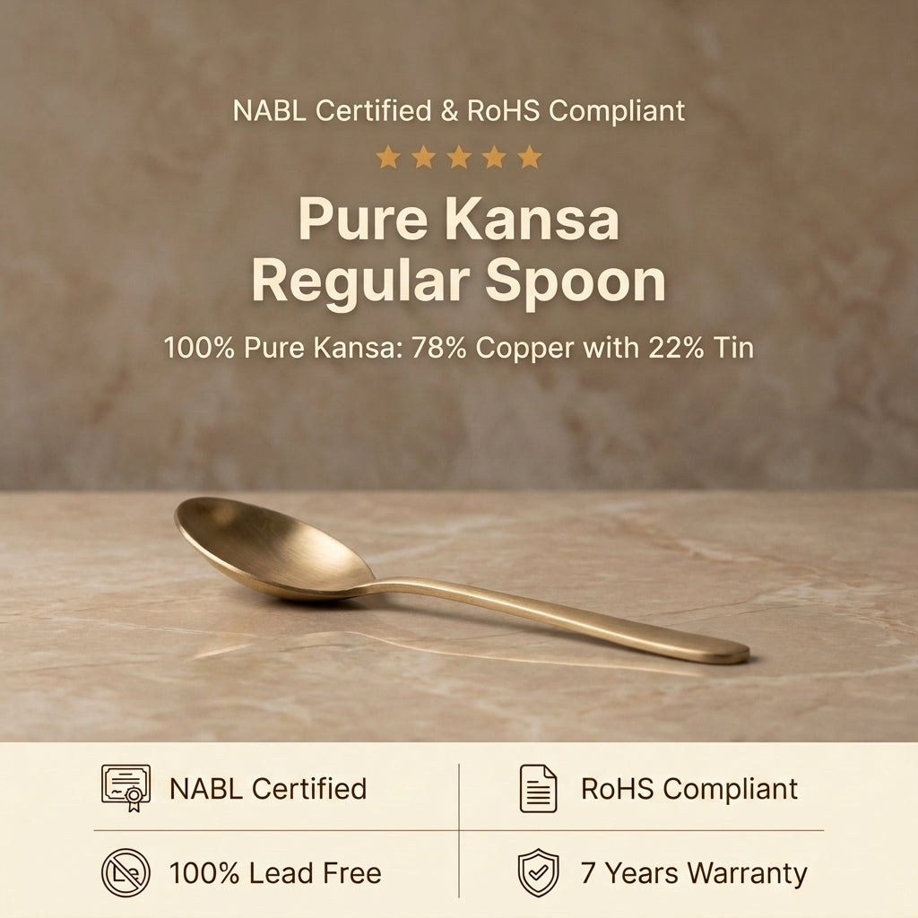 Pure Kansa Regular Spoon - NABL certified, RoHS compliant, 100% pure Kansa