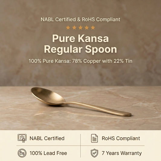 Pure Kansa Regular Spoon - NABL certified, RoHS compliant, 100% pure Kansa