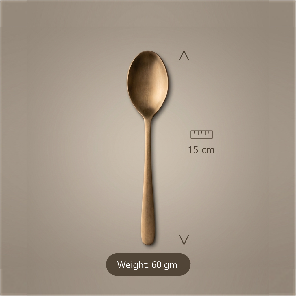Pure Kansa Regular Spoon size chart - 15cm, 60gm