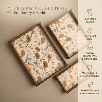 Gardenia Wooden Serving Tray, Set of 2, Premium Teak Wood (Copy)