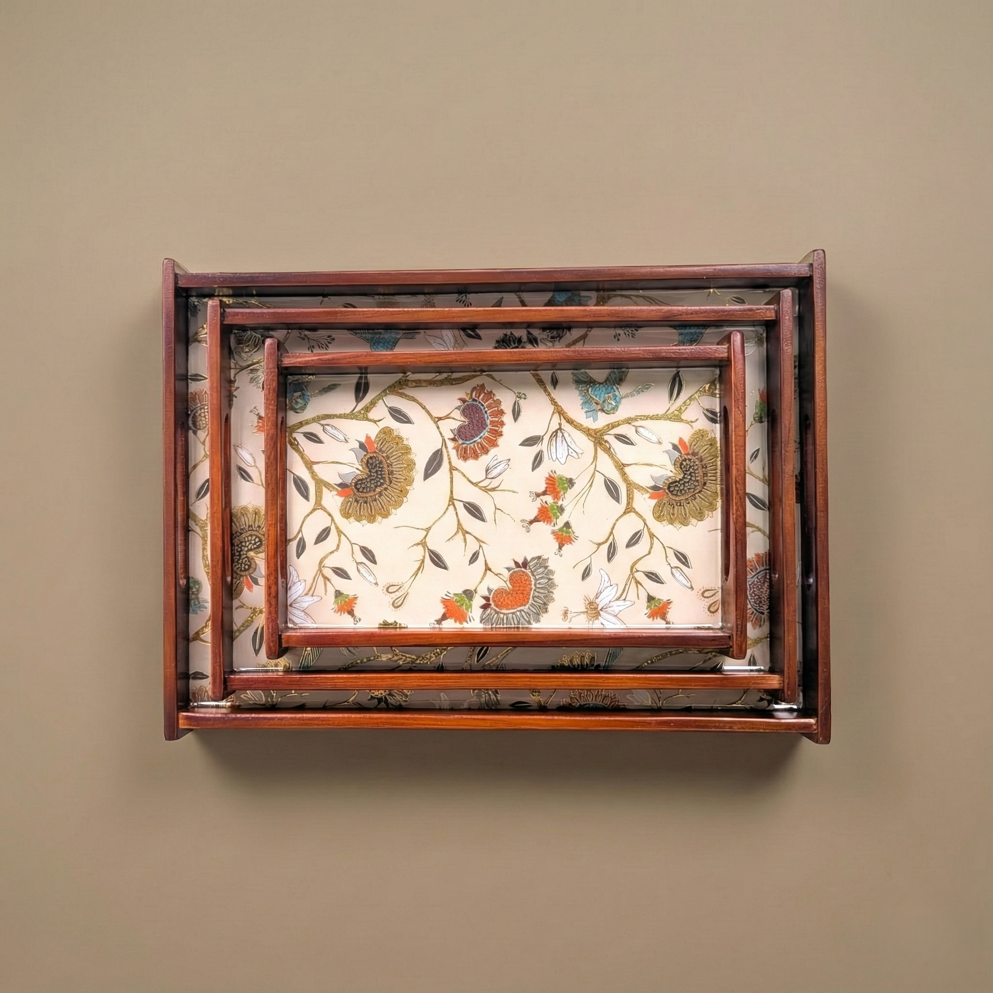 Gardenia Wooden Serving Tray, Set of 2, Premium Teak Wood (Copy)