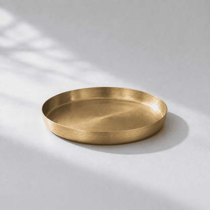 Classic Kansa Thali, Bronze Dinner Plate, 7.5 inch (19cm)