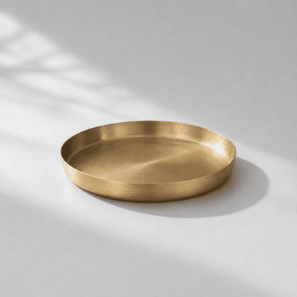 Classic Kansa Thali, Bronze Dinner Plate, 8.25 inch (21cm)