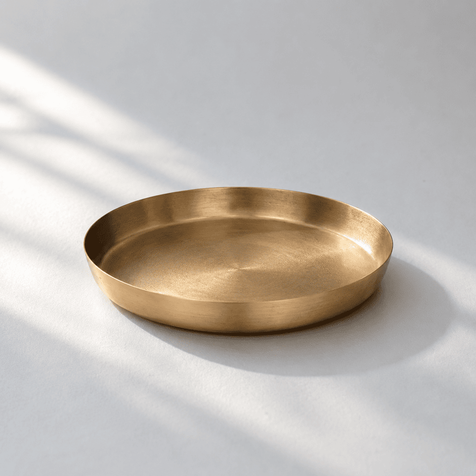 Classic Kansa Thali, Bronze Dinner Plate, 10.25 inch (26cm)