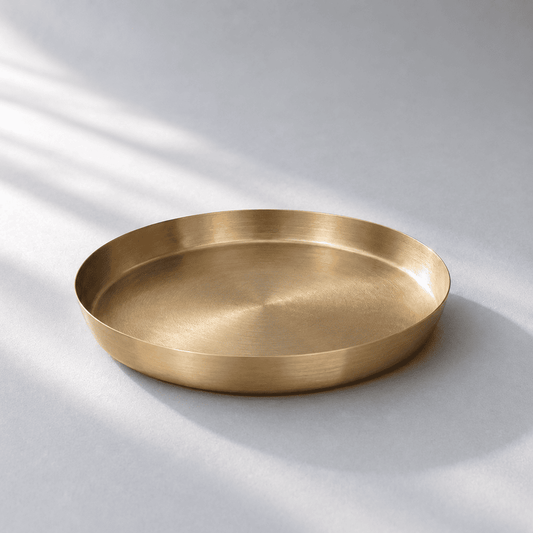 Classic Kansa Thali, Bronze Dinner Plate, 11 inch (28cm)