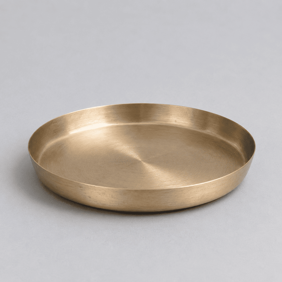 Classic Kansa Thali, Bronze Dinner Plate, 12.75 inch (32cm)