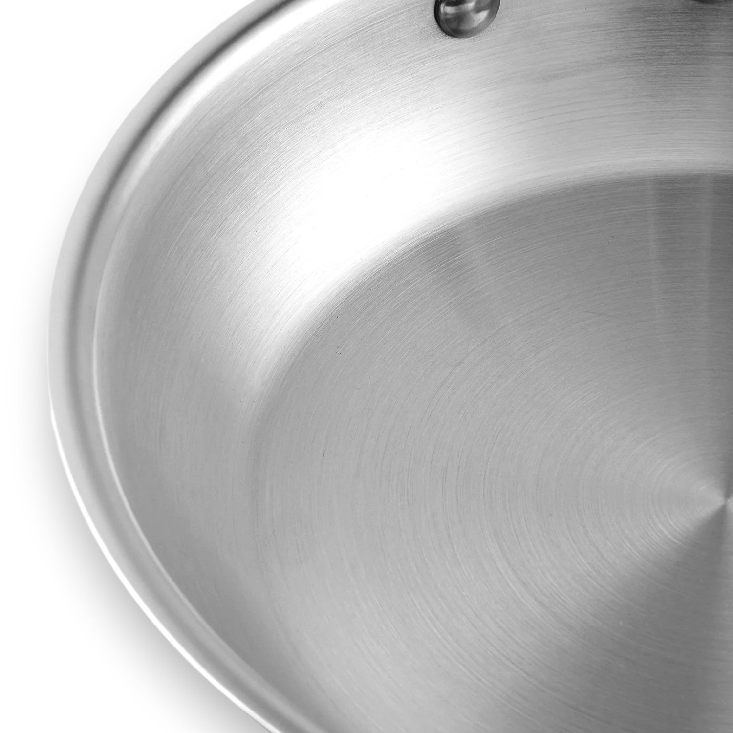 Vinod Platinum Triply Stainless Steel Frypan 16cm with a smooth and polished interior finish