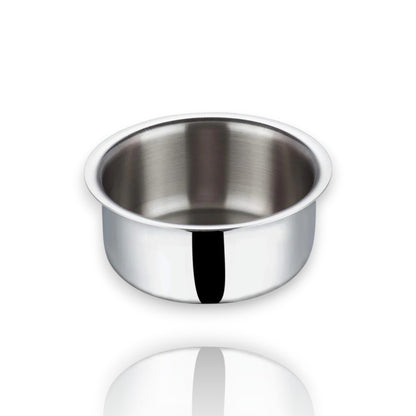 Vinod Platinum Triply Stainless Steel Patila Tope 22cm 4.5L for efficient cooking and durable use.