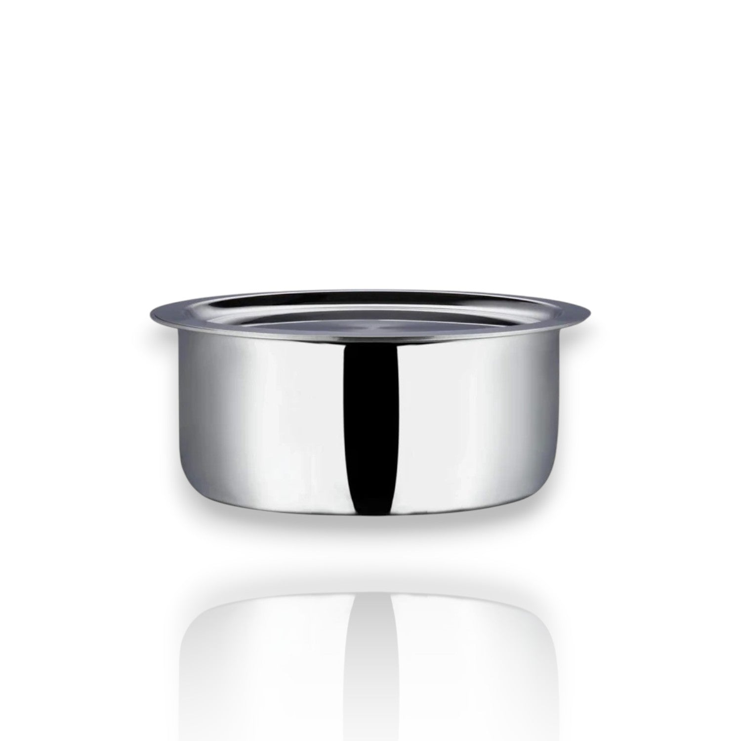 Vinod Platinum Triply Stainless Steel Patila Tope 22cm 4.5L with a polished finish for cooking