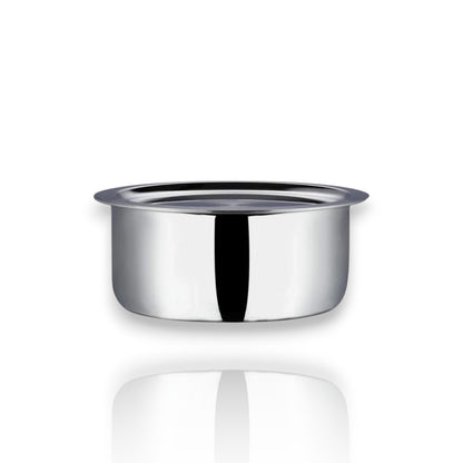 Vinod Platinum Triply Stainless Steel Patila Tope 22cm 4.5L with a polished finish for cooking