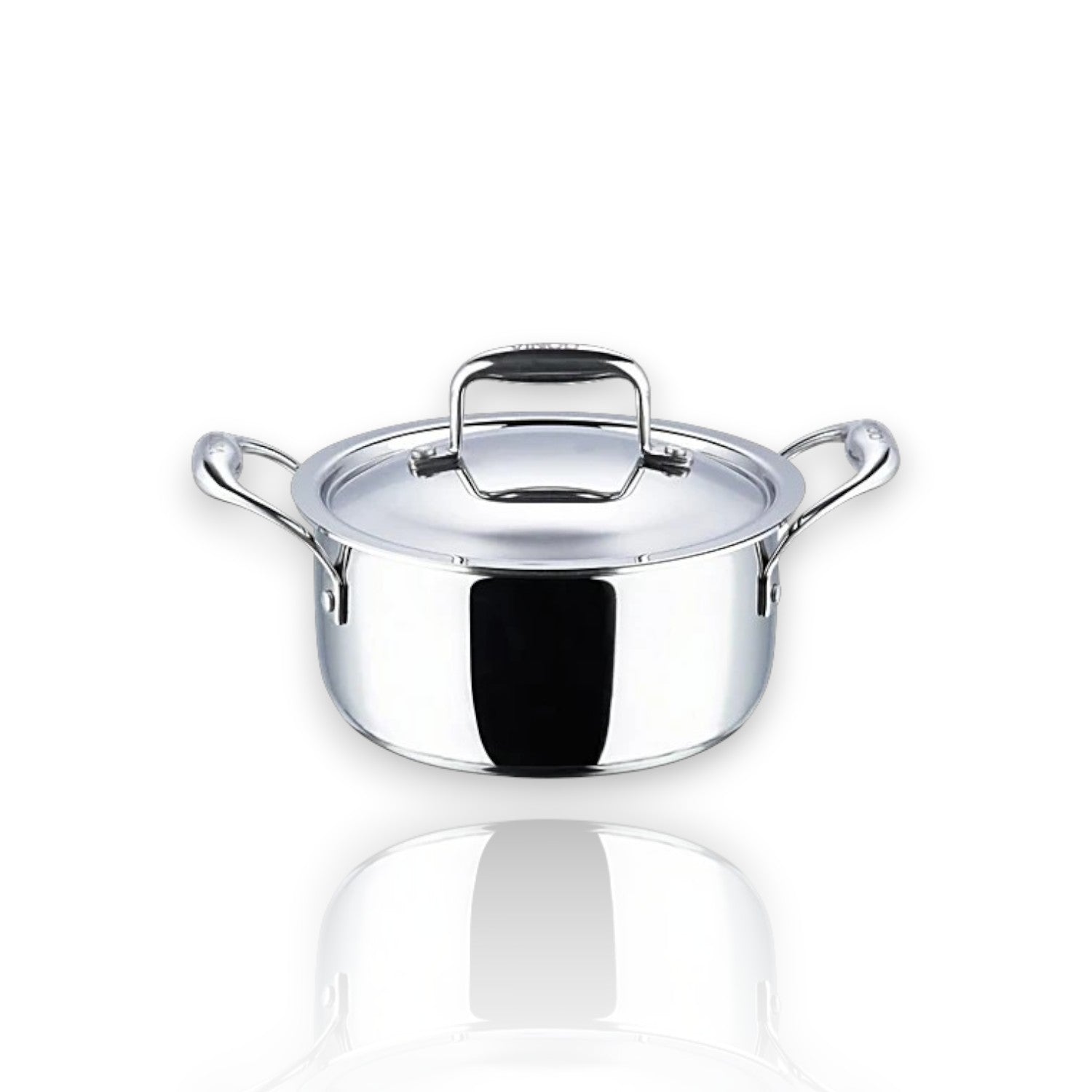 Vinod Platinum Triply Stainless Steel Saucepot 22cm 4L with lid and sturdy handles for even cooking