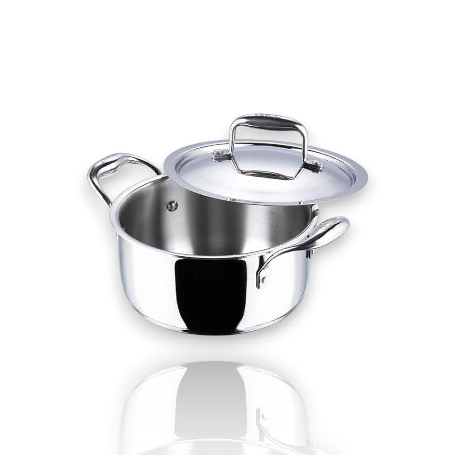 Vinod Platinum Triply Stainless Steel Saucepot 24cm 5L with lid and sturdy handles for versatile cooking